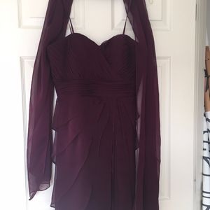 Purple Strapless Cocktail Dress